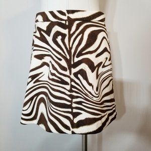 MICHAEL KORS Chocolate Zebra Print Skirt NWOT